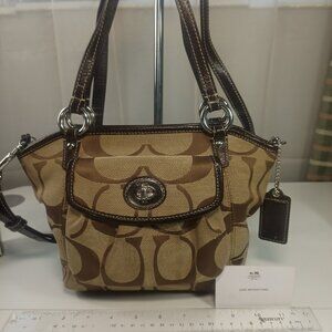 Coach Kelsey Mini Brown Beige Crossbody